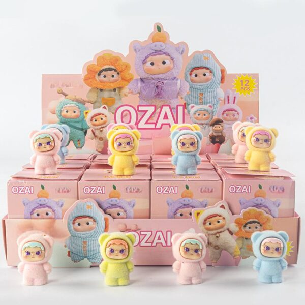 O1CN01I52mzl2N7aRTXz2oK_!!2216396819916-0-cib OZAI Flocked Collectible Figure - Cute Plush Toy Gift for Kids, Blind Box Surprise (2025 New)