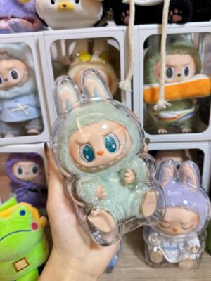 POP MART Labubu Flocked Figure with Protective Case - Collectible Blind Box Toy Gift for Kids, Rare Display Decor (2025 New)