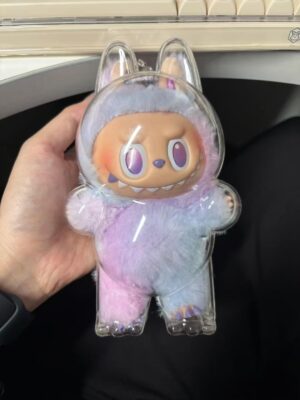 POP MART Labubu Flocked Figure with Protective Case - Collectible Blind Box Toy Gift for Kids, Rare Display Decor (2025 New)